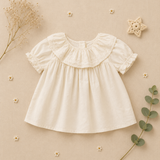 Ruffle Collar Top – Elegant & comfortabel – Top met decoratieve Kraag en pofmouwen