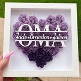 Personalized Rose Shadow Box – Uniek Moederdagcadeau – Gepersonaliseerde Rozen Schaduwdoos