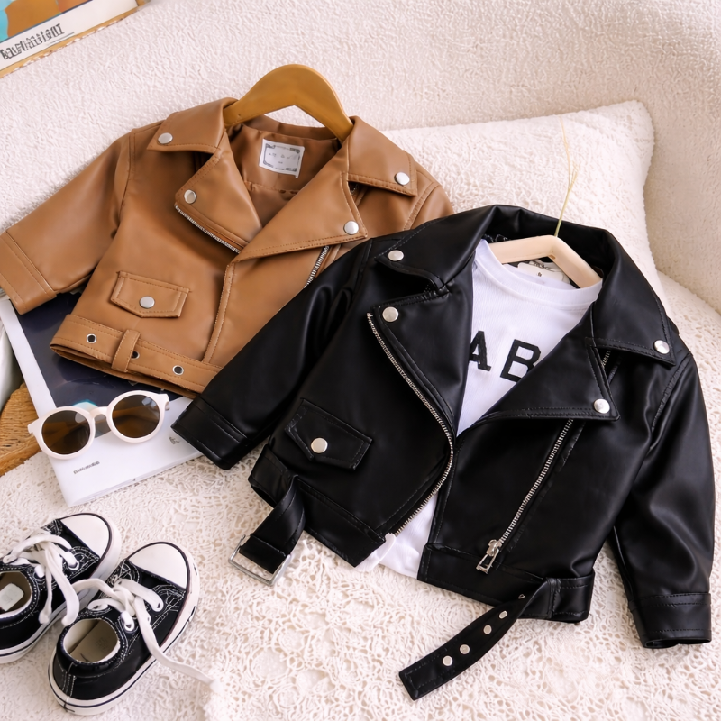 Girls Leather Jacket – Stoer & Stijlvol – Leren Kinder Jas