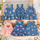 LittleBloom – Schattig & Speels – Denim Jurkje voor Meisjes met Vrolijke Prints