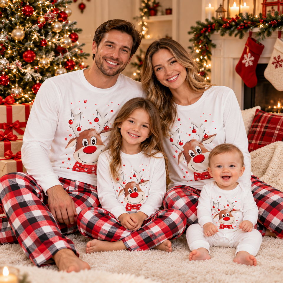 ReindeerJoy – Warm & Comfortabel – Familie Kerstpyjama met Rendierprint