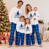 BlueChristmas – Elegant & Feestelijk – Familiepyjama met Kerstboomdesign