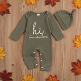 CuddleBaby – Hi, I'm new here – Baby Jumpsuit met Beanie Set
