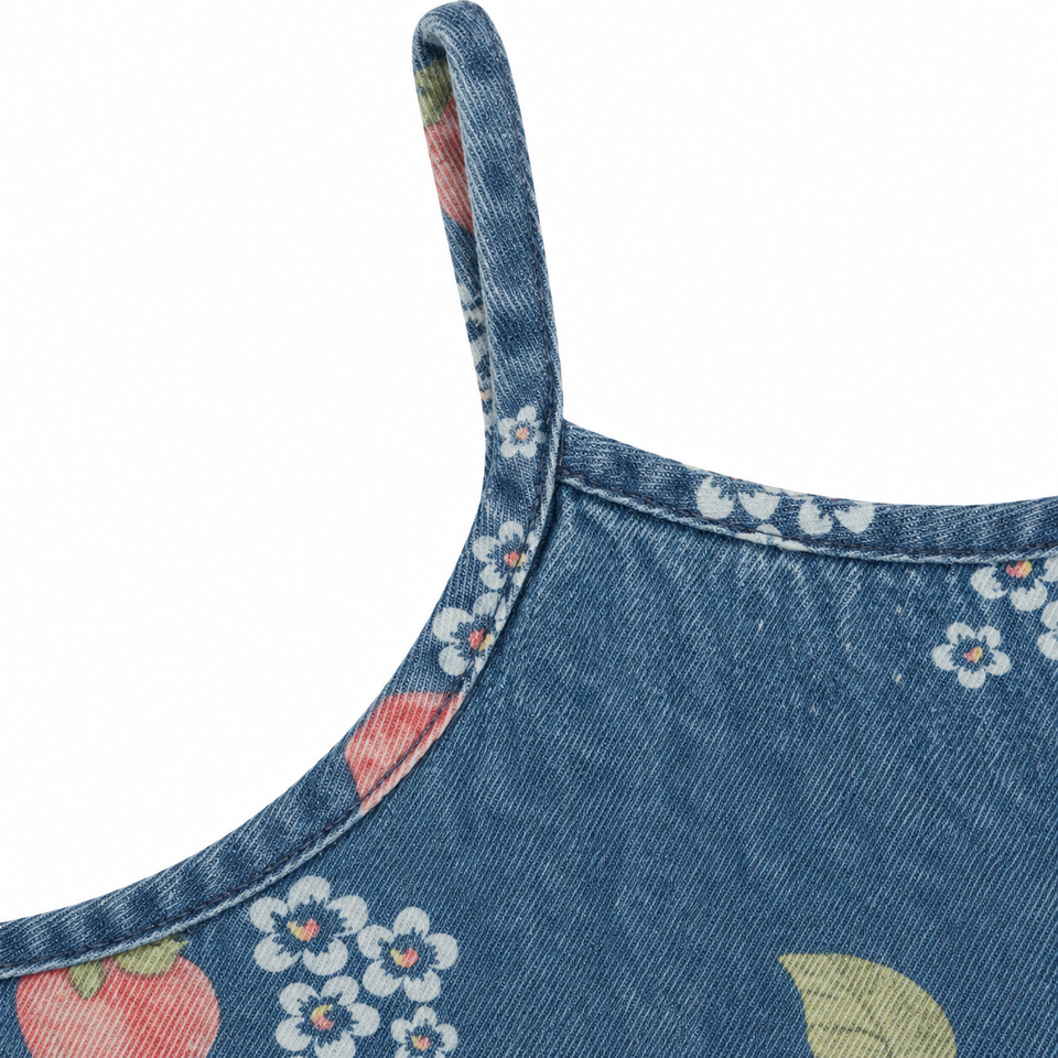 LittleBloom – Schattig & Speels – Denim Jurkje voor Meisjes met Vrolijke Prints