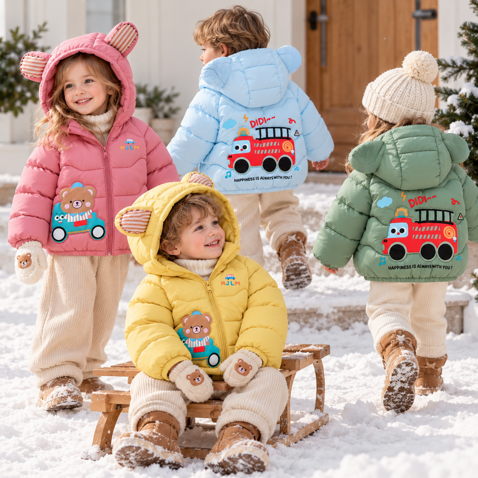 CozyBear – Warm & Schattig – Kinder Winterjas met Berenprint