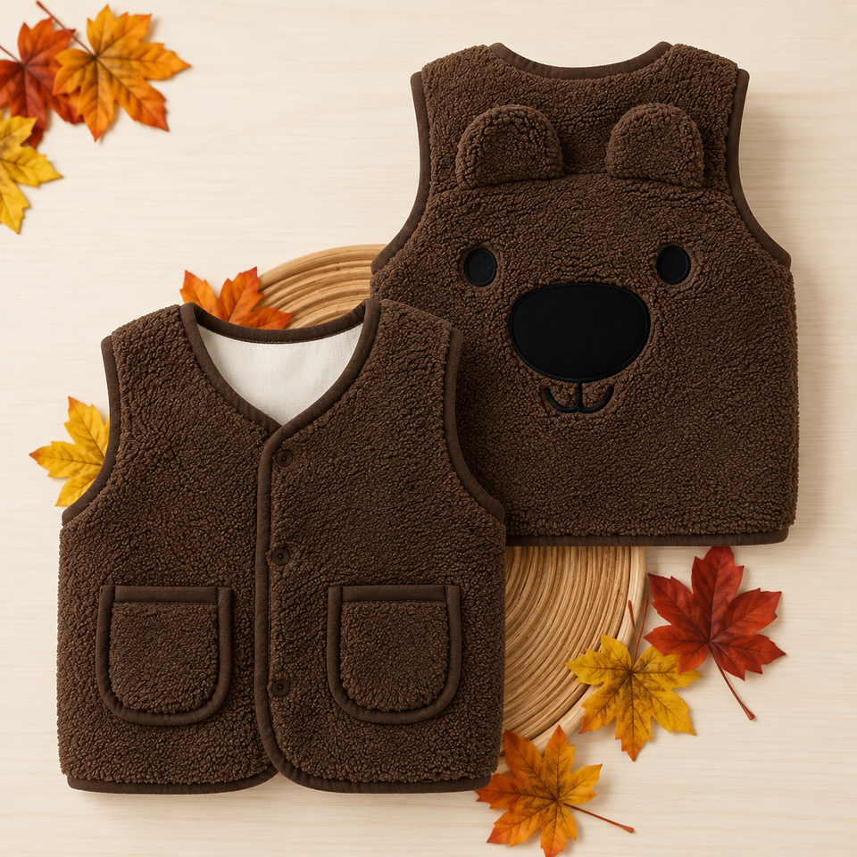 Baby Bear Fleece Vest – Warm & Zacht – Kinder Beer Vest