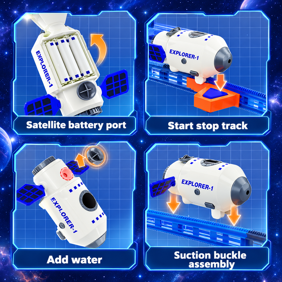 SpaceRail – Spannend & Interactief – Ruimtebaan Bouwset met Zwevende Auto