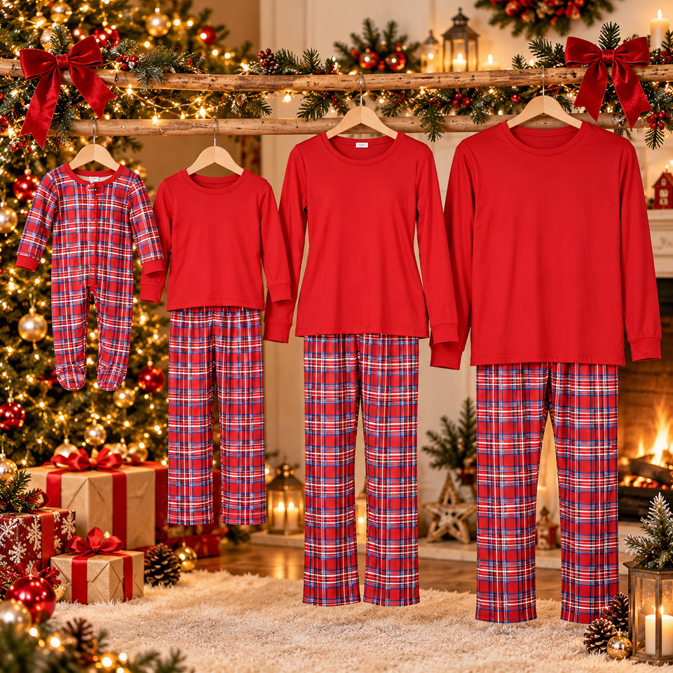 HolidayMatch – Warm & Comfortabel – Familie Kerstpyjama met Ruitjesprint