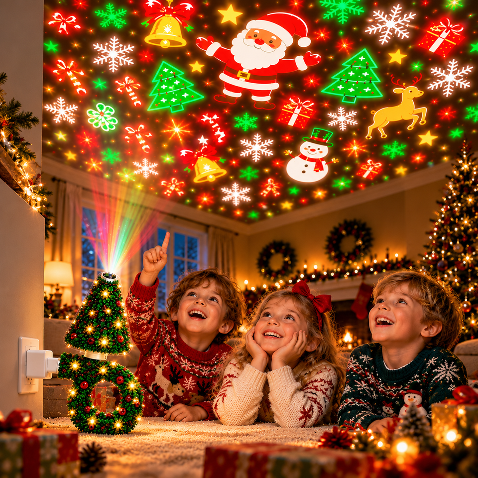 HolidayBeam – Feestelijk & Sfeervol – USB Kerstprojector met Lichtpatronen