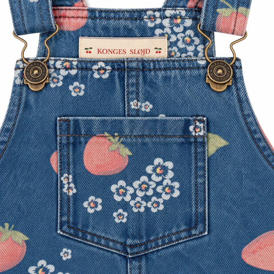 DenimCharm – Vrolijk & Comfortabel – Kinder Tuinbroek met Speelse Print