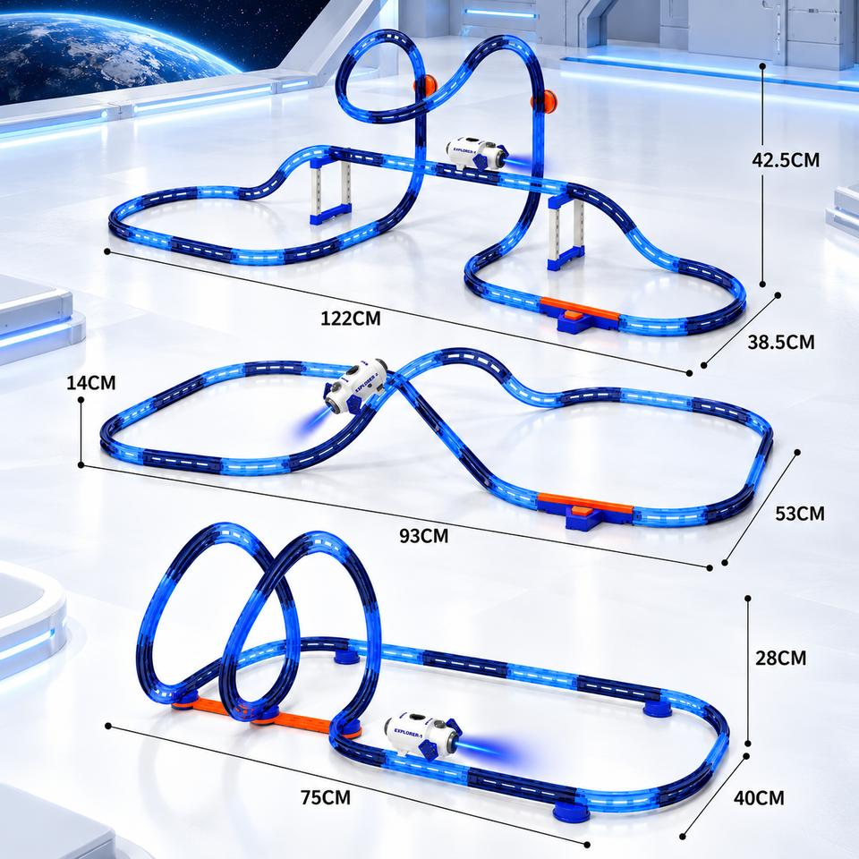 SpaceRail – Spannend & Interactief – Ruimtebaan Bouwset met Zwevende Auto