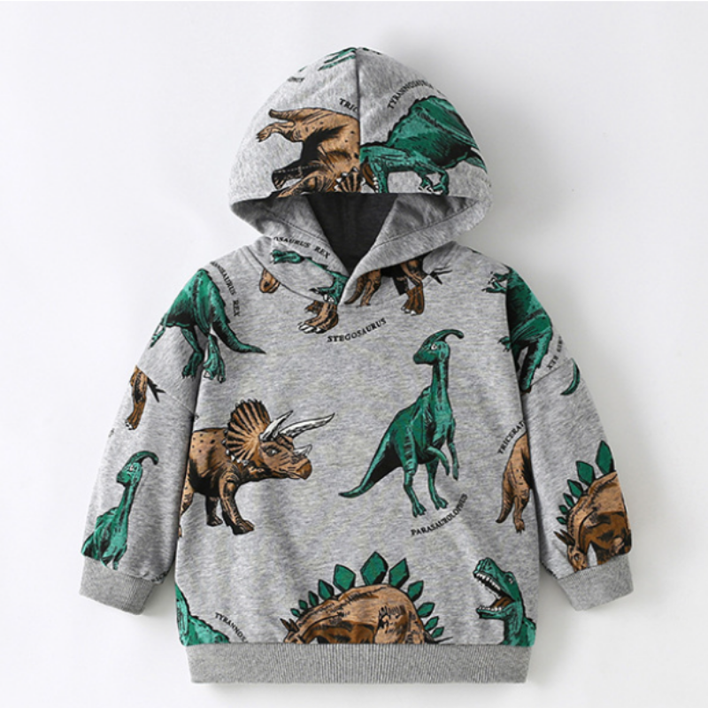 DinoStyle – Warm & Ademend – Hoodie met Triceratops Print