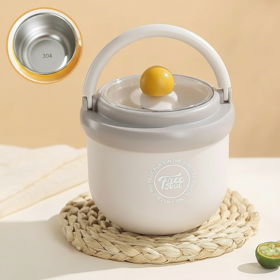 MealMate – Praktisch & Geïsoleerd – RVS Lunchkom met Lepel