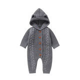 SoftKnit – Warm & Schattig – Gebreid Baby Jumpsuit met Capuchon