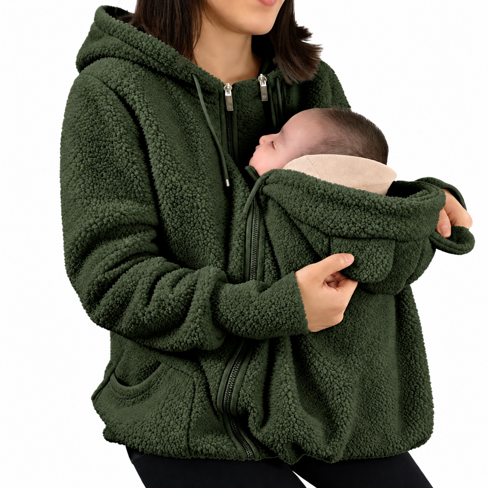 MamaNest – Warm & Praktisch – 2-in-1 Draagjas voor Mama en Baby