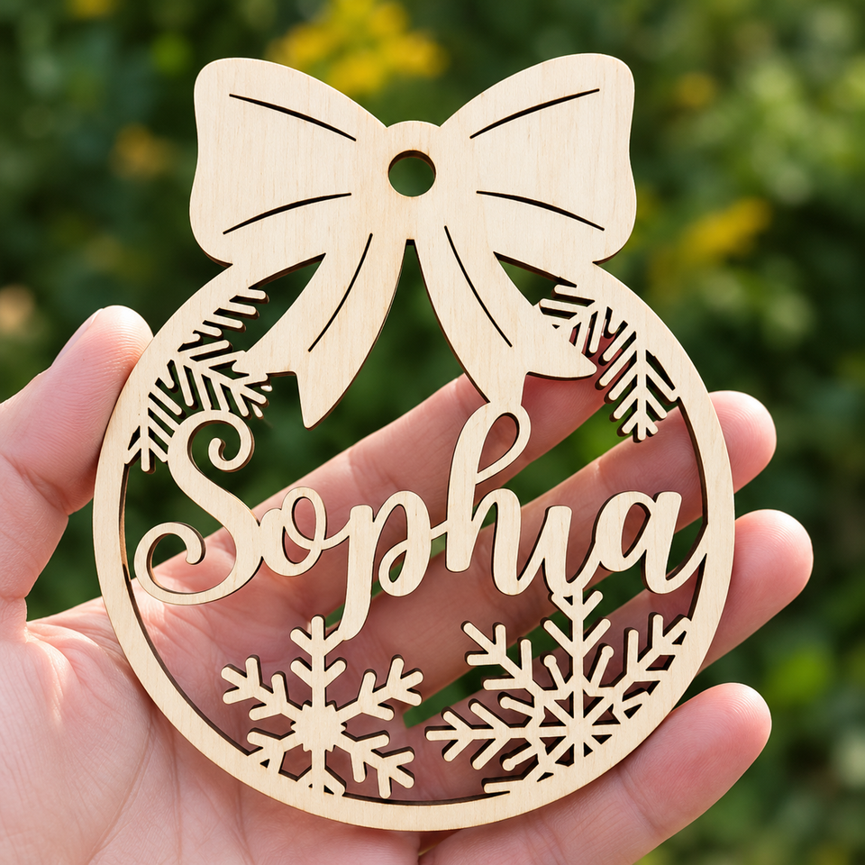 ChristmasName – Persoonlijk & Feestelijk – Houten Kersthanger met Naam