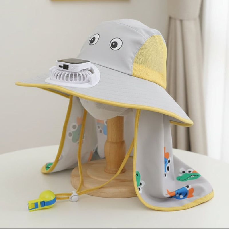 HappyShade – Zonbescherming & Koeling – Kinder Zomer Hoed met Ventilator