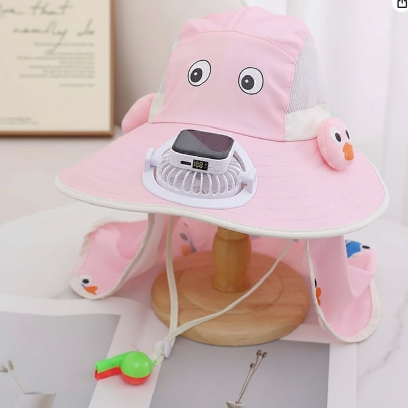 HappyShade – Zonbescherming & Koeling – Kinder Zomer Hoed met Ventilator