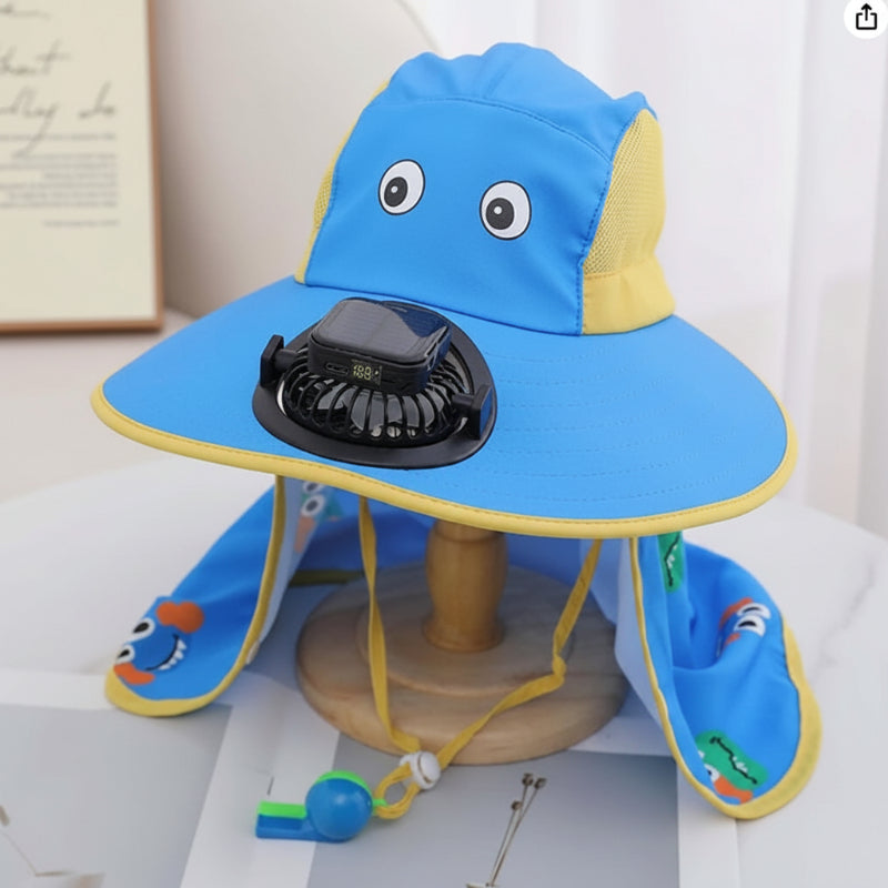 HappyShade – Zonbescherming & Koeling – Kinder Zomer Hoed met Ventilator