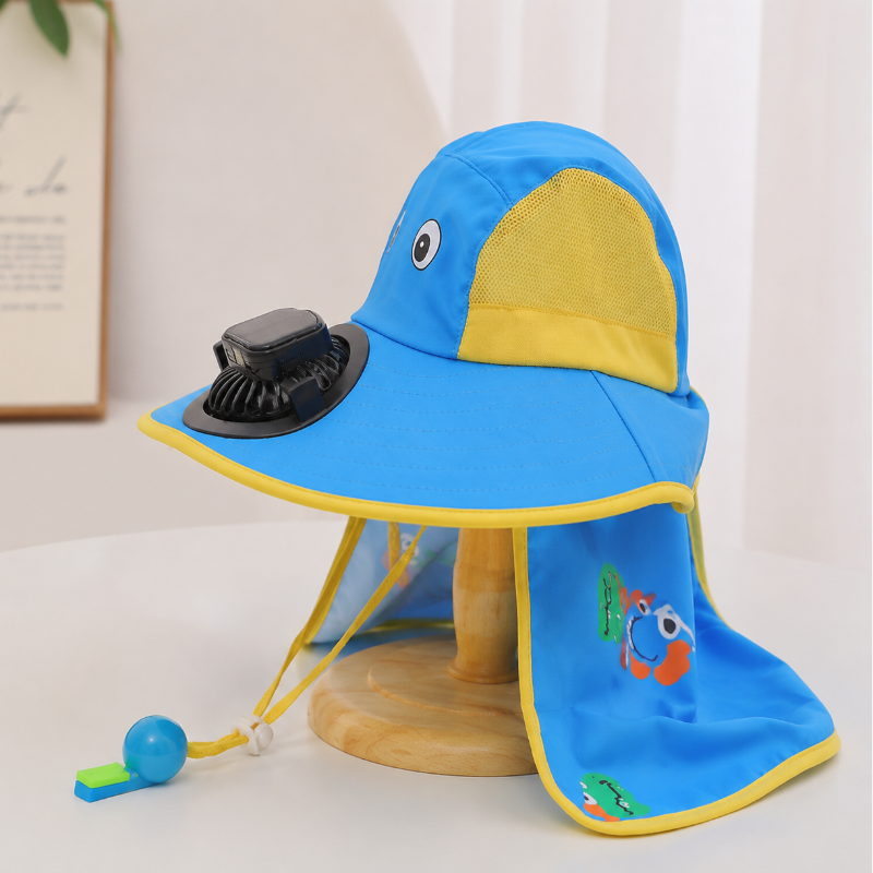 HappyShade – Zonbescherming & Koeling – Kinder Zomer Hoed met Ventilator