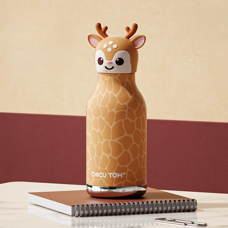 AnimalSip – Schattig & Praktisch – Kinder RVS-Thermosfles met Dierenprint