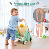 WoodenSteps – Natuurlijk & Educatief – Houten Baby Loopwagen met Speelpanelen