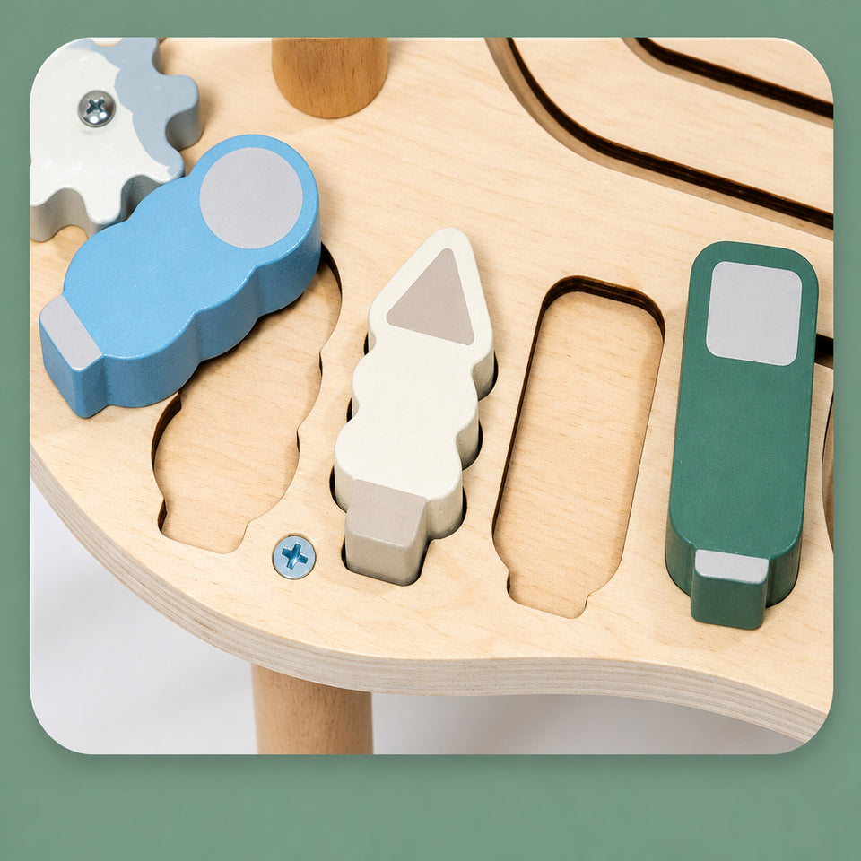 WoodMaze – Speels & Leerzaam – Houten Activiteitentafel met Kralenlabyrint