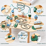 WoodMaze – Speels & Leerzaam – Houten Activiteitentafel met Kralenlabyrint