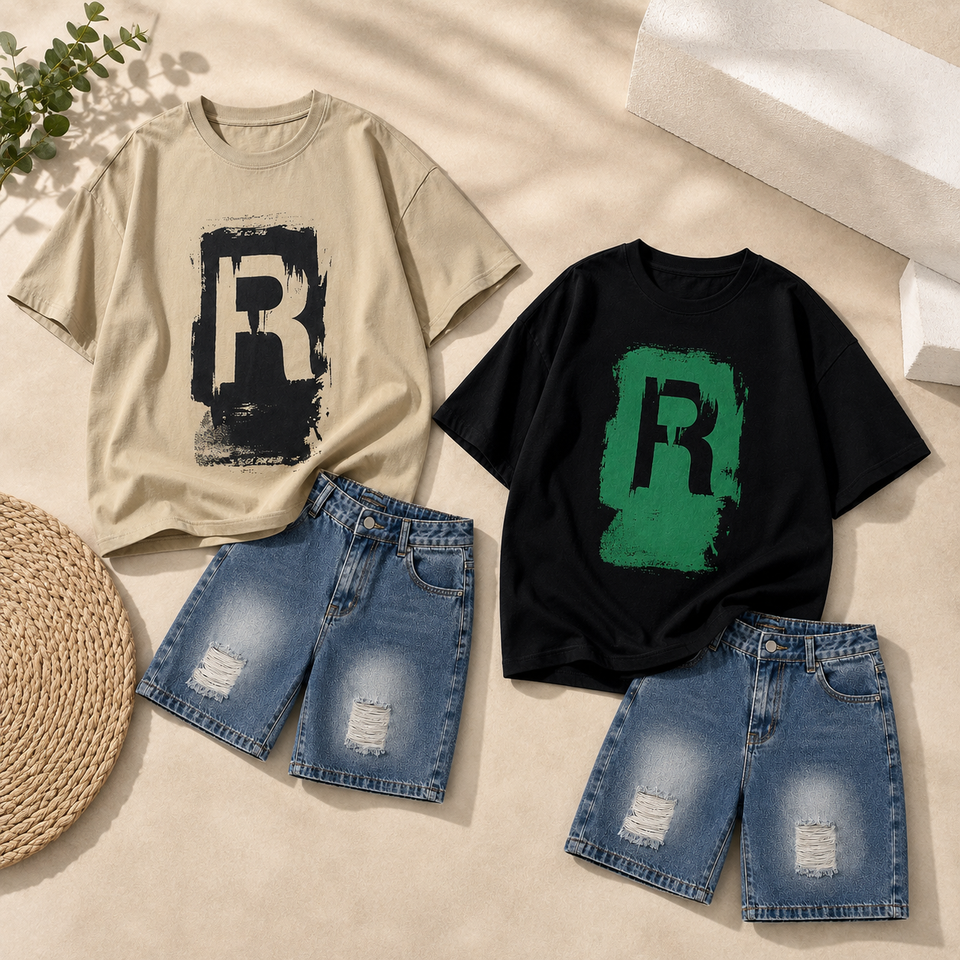 CoolBoys – Stoer & Comfortabel – Jongens Outfit met Shirt en Spijkerbroek Short