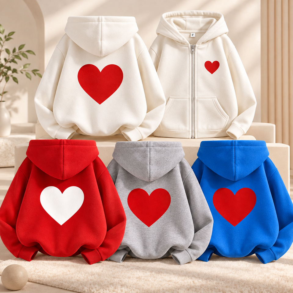 LittleLove – Zacht & Lief – Kinder Hoodie met Hartjesprint