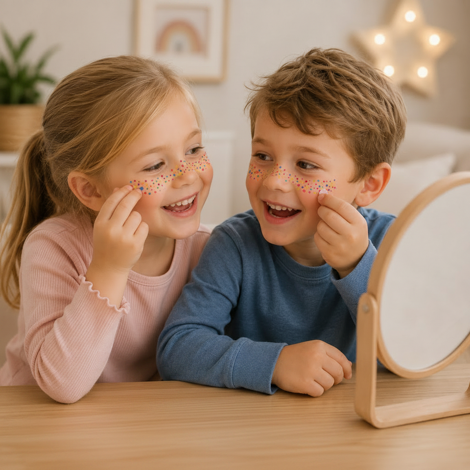 PartyFreckles – Kleurrijk & Feestelijk – Tijdelijke Gezichtsstickers (set van 6)
