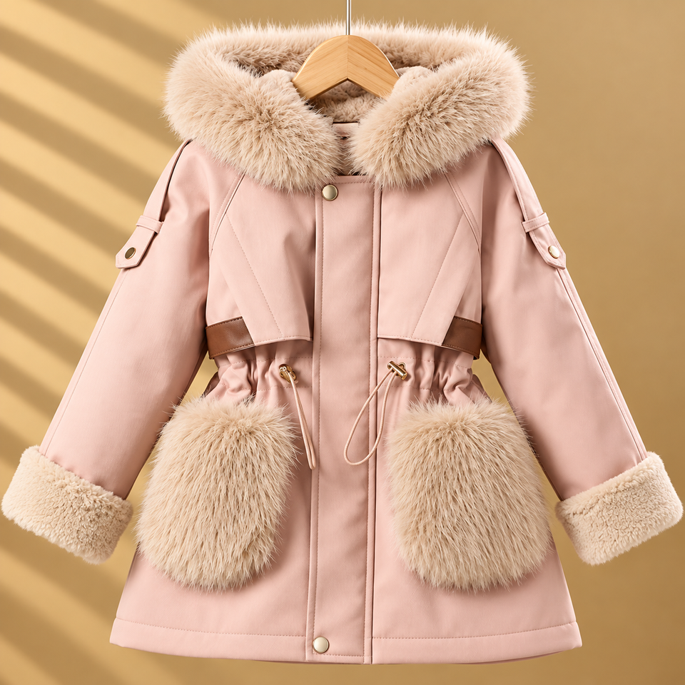 CozyParka – Warm & Zacht – Meisjes Winterjas met Pluche Kraag