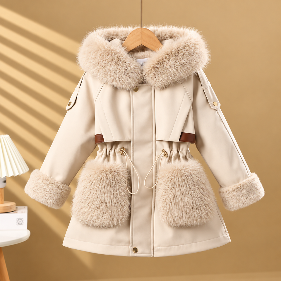 CozyParka – Warm & Zacht – Meisjes Winterjas met Pluche Kraag