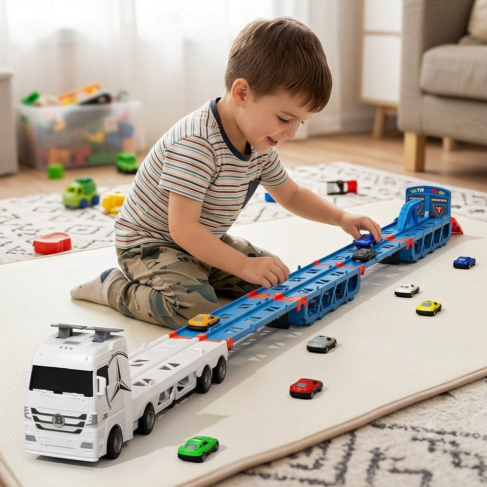 CarHauler – Speels & Avontuurlijk – Autotransporter Speelset met Raceauto’s