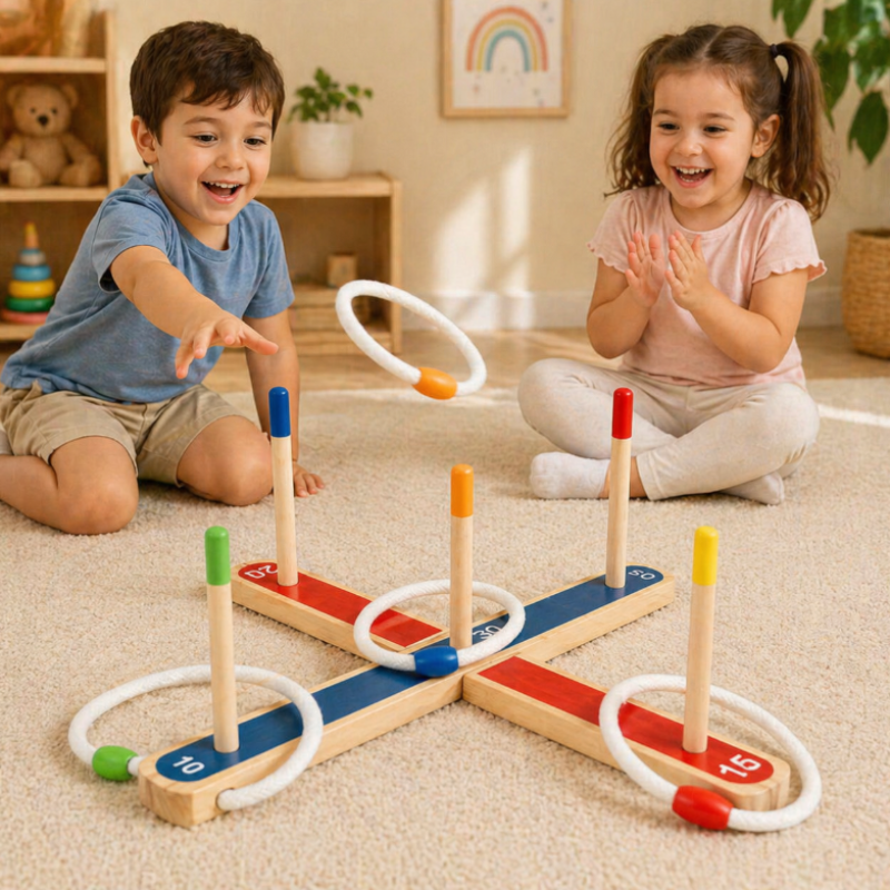 Montessori Ring Toss Game – Actief & Leerzaam – Ring Werp Spel