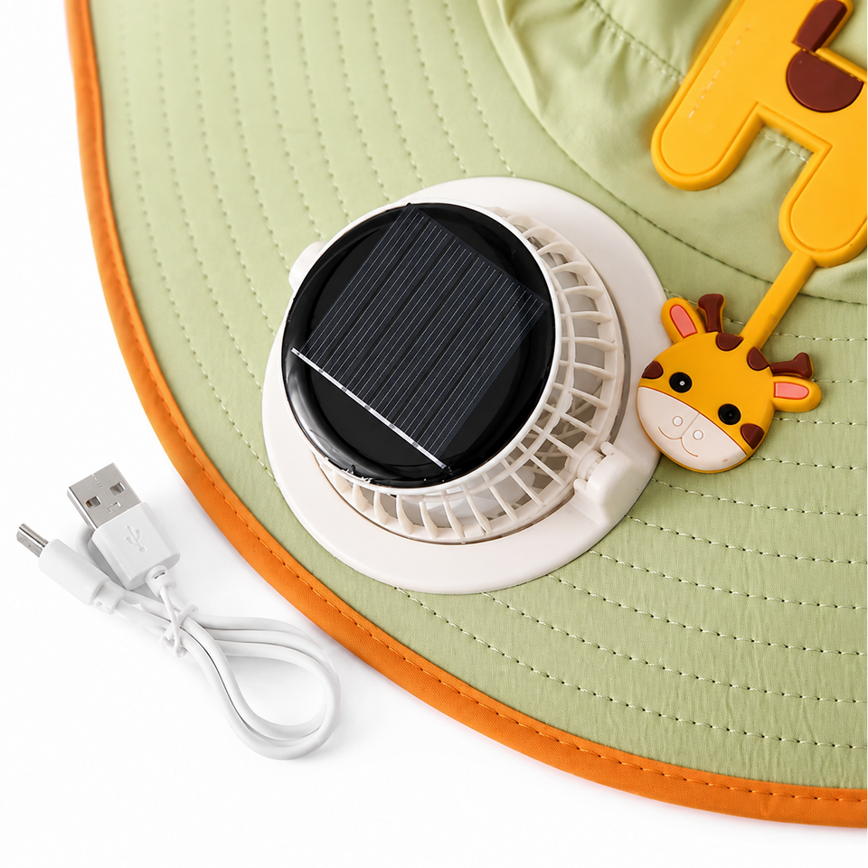HappyShade – Zonbescherming & Koeling – Kinder Zomer Hoed met Ventilator