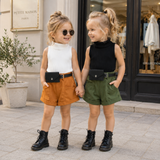 MiniFashionista – Elegant & Trends – Meisjes Set met Top, Short en Heuptasje