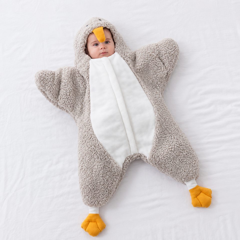 LittlePenguin – Zacht & Warm – Baby Pinguin Jumpsuit Slaapzak