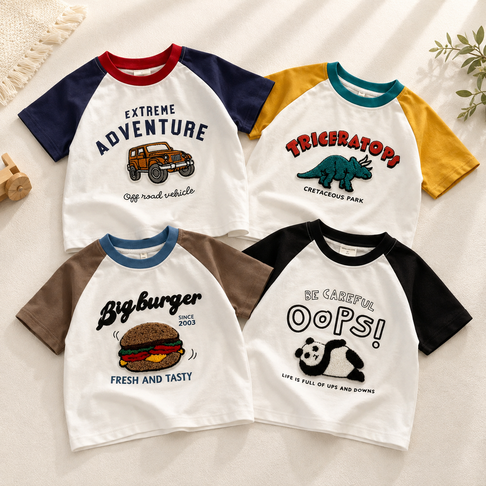 StreetBoy – Stoer & Comfortabel – Kinder T-shirt met Raglan Mouwen en Print