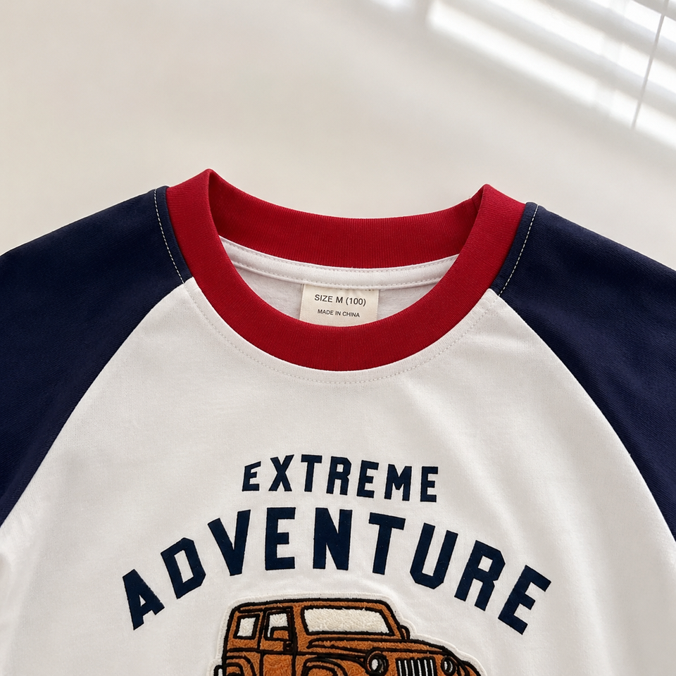 StreetBoy – Stoer & Comfortabel – Kinder T-shirt met Raglan Mouwen en Print