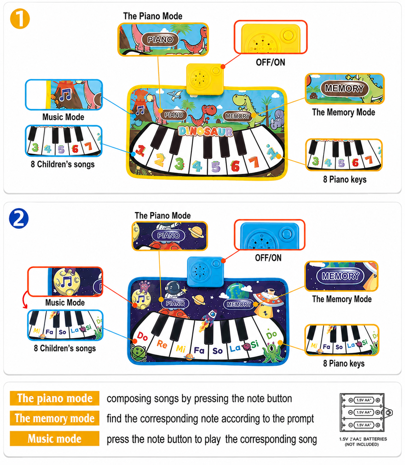 LittleComposer – Educatief & Muzikaal – Baby Piano Speelmat