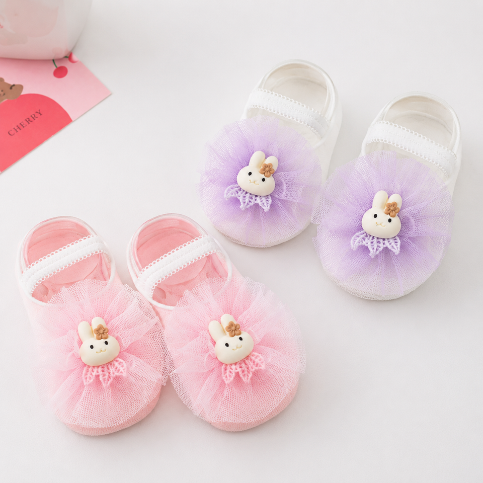 SweetFeet – Zacht & Schattig – Baby Sokken met Bloemen en Kanten