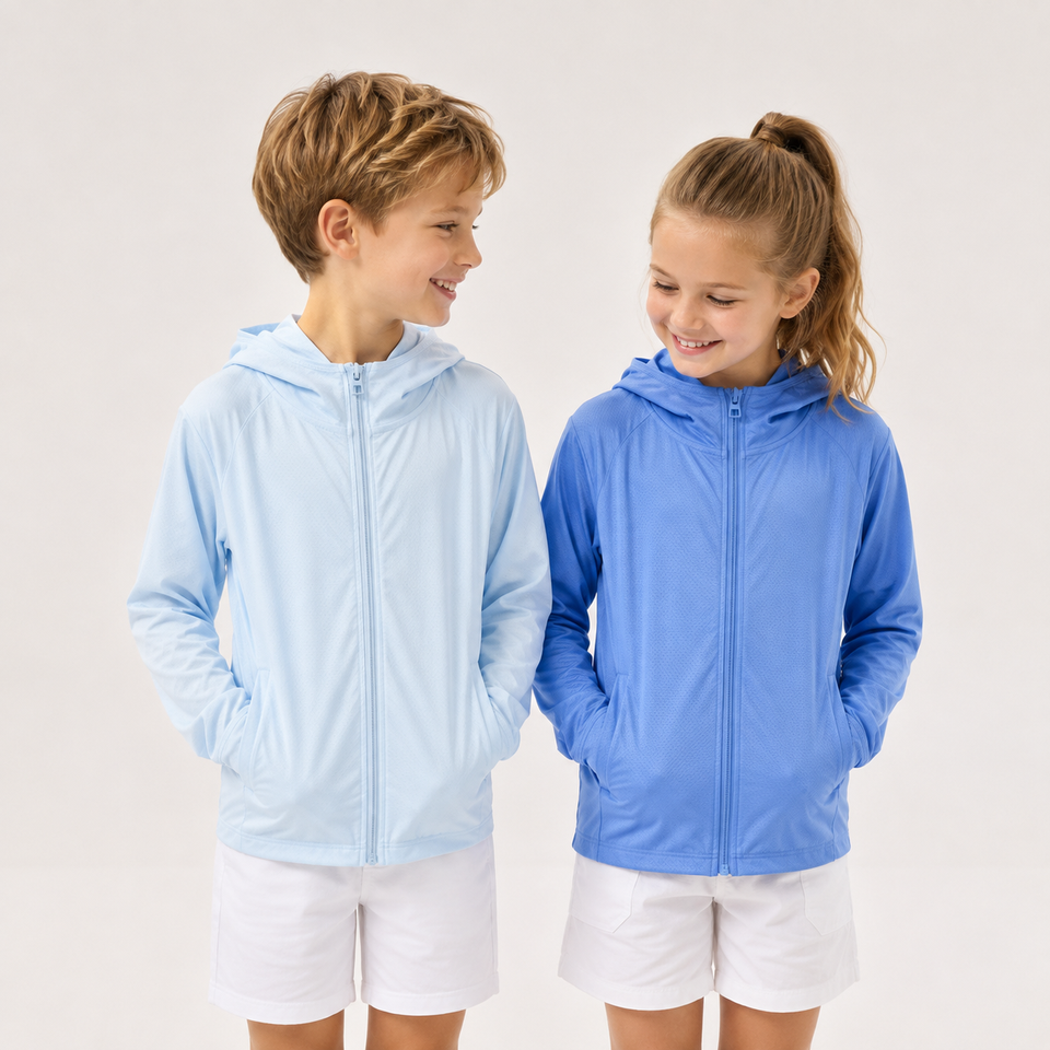 SunnyShield – Licht & Beschermend – UV Beschermende Kinderjas met Capuchon