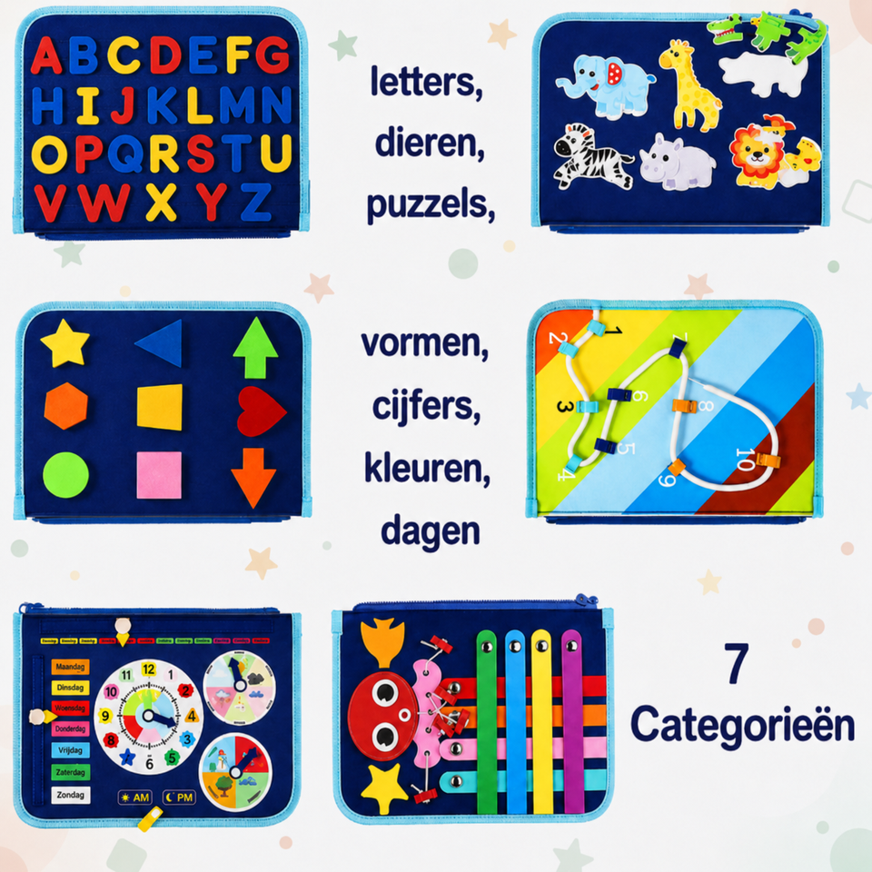 7-in-1 Busy Board – Motoriek & Leren – Activiteiten Bord