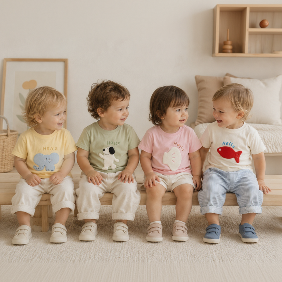 LittlePatch – Cartoon & Leuk  – Kinder T-shirt met Cartoon Patches