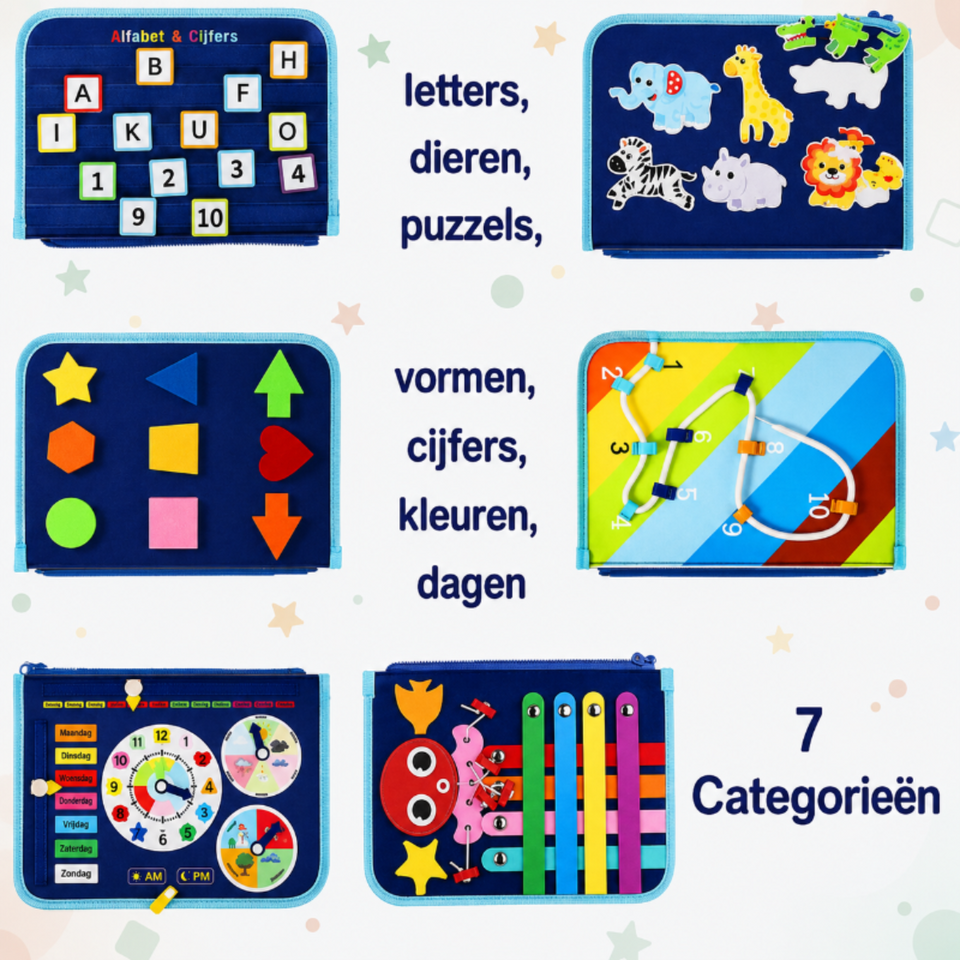 7-in-1 Busy Board – Motoriek & Leren – Activiteiten Bord