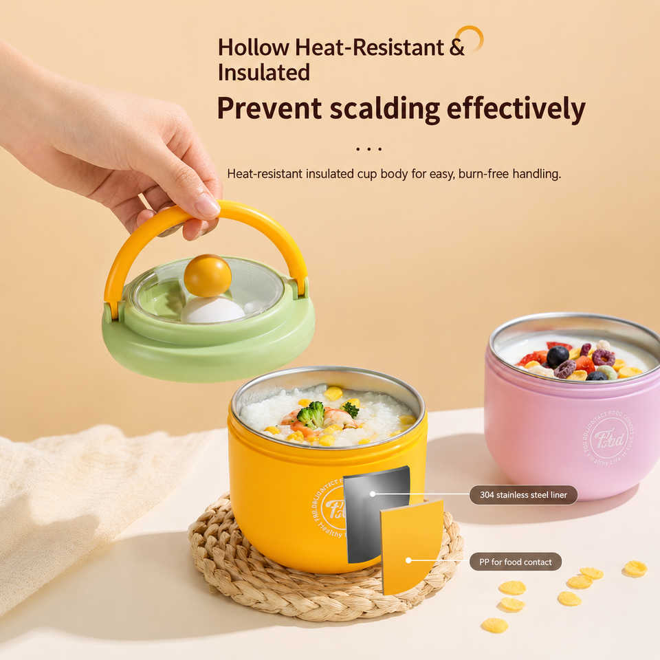 MealMate – Praktisch & Geïsoleerd – RVS Lunchkom met Lepel