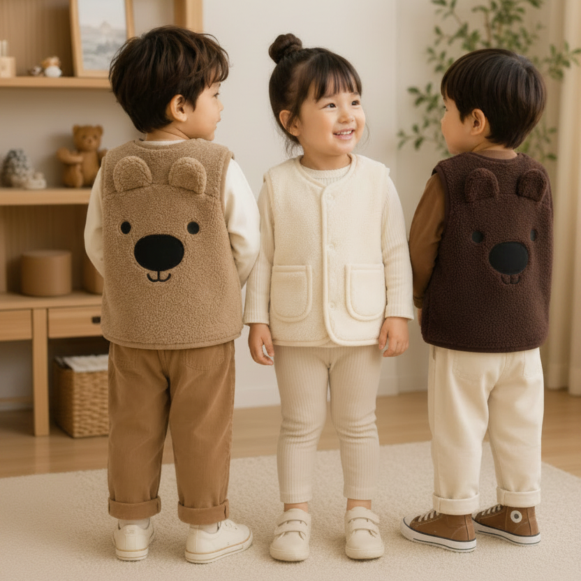 Baby Bear Fleece Vest – Warm & Zacht – Kinder Beer Vest