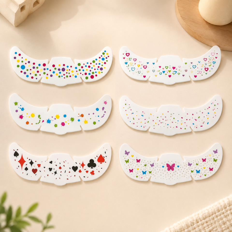 PartyFreckles – Kleurrijk & Feestelijk – Tijdelijke Gezichtsstickers (set van 6)