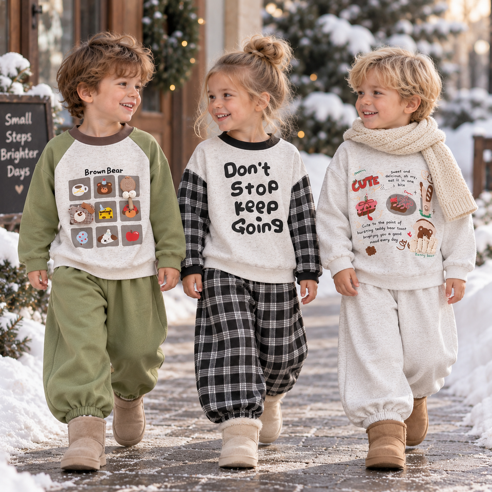 MiniBuddy – Zacht & Praktisch – Kinder Sweater Set met Lange Mouwen